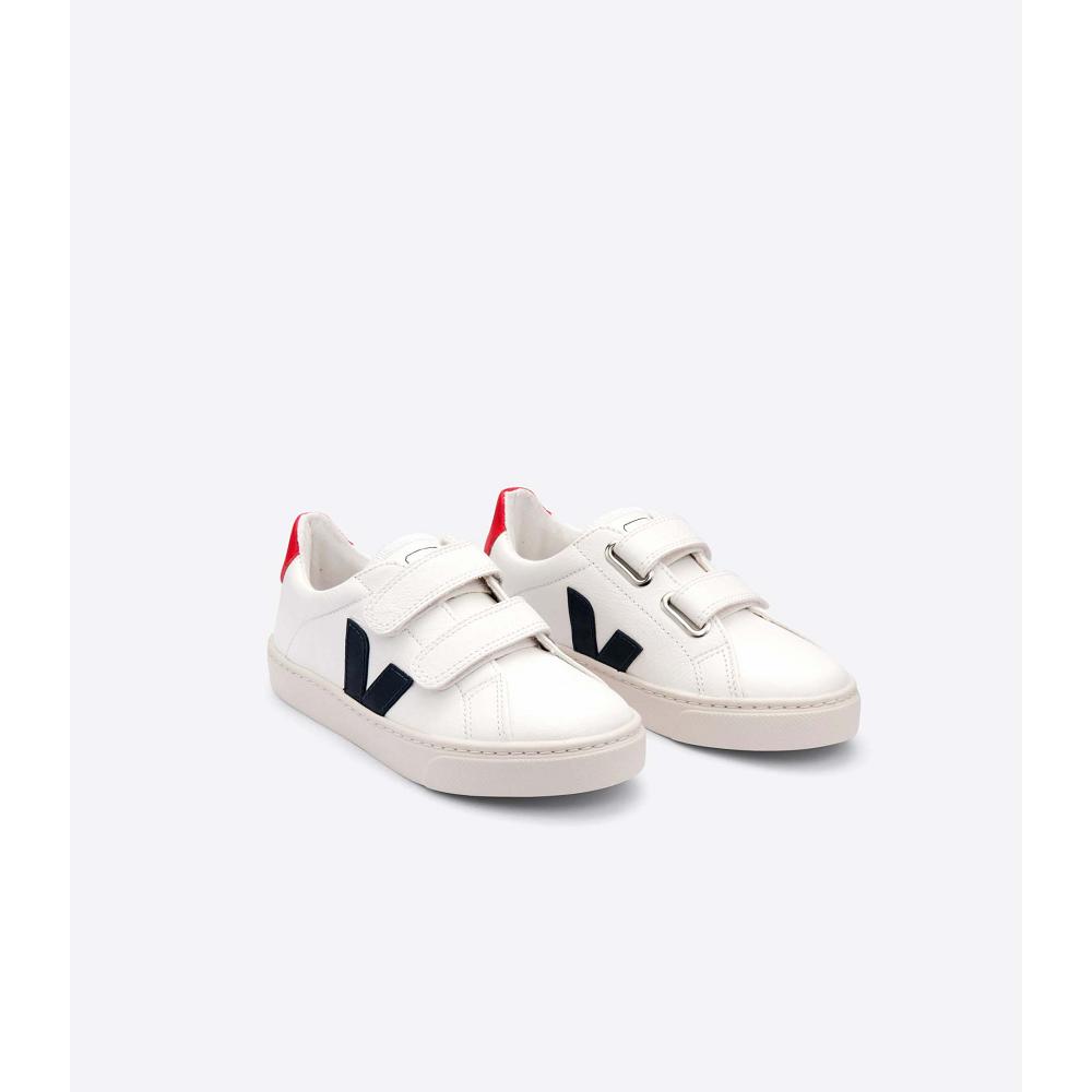 Kids' Veja ESPLAR CHROMEFREE Shoes White/Blue | ZA 729SGL